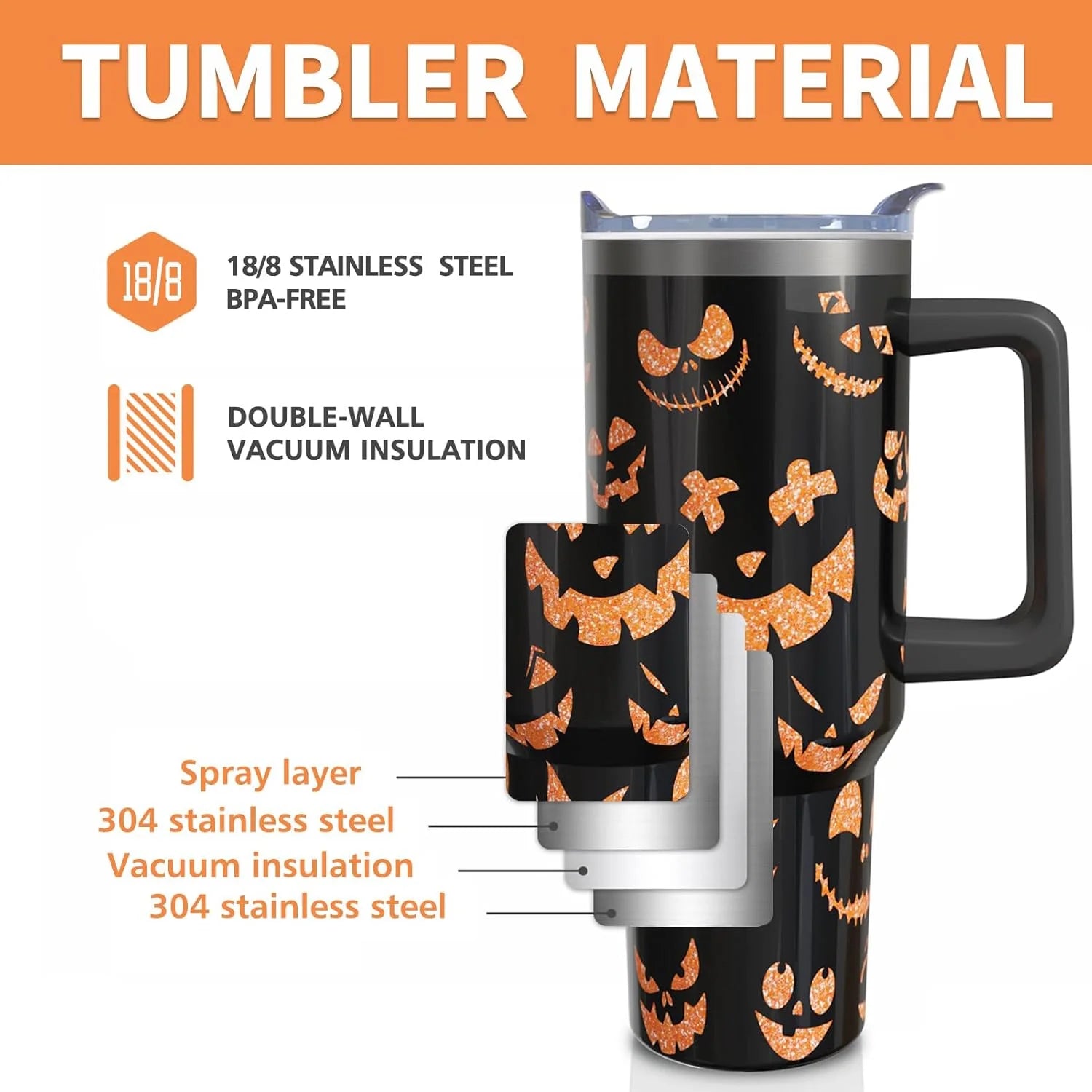 Pumpkyfic Tumdler with straw